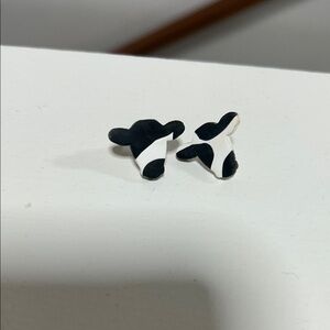 Black and White Cow Earrings